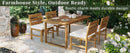U_STYLE Farmhouse 5-Piece Outdoor Patio Dining Set with Adjustable Legs by HouseOfZazla