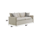 Upendo - Pattern Linen Sofa With 2 Toss Pillows - Beige by HouseOfZazla