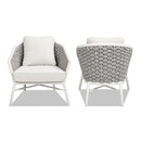 Rowan - Rope Barrel Back Patio Accent Arm Chair (Set of 2) - Optic White by HouseOfZazla