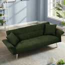 Convertible Double Futon Sofa Bed With Folding Armrests For Living Rooms