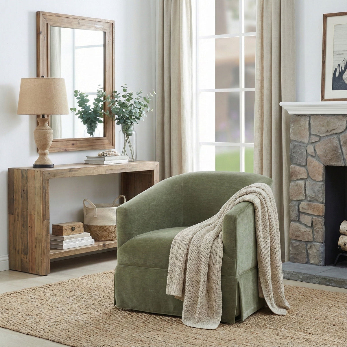 Elm - Skirted Swivel Chair, photo 15 of 28