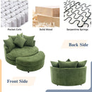 360° Swivel Accent Barrel Chair With Storage Ottoman & 4 Pillows, Modern Leisure Chair Round Accent For Living Room by Unique Piece Furniture