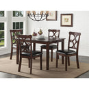 Ingeborg - 5 Piece Dining Set - Black Synthetic Leather & Espresso by Unique Piece Furniture