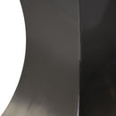 70.87" Modern Artificial Stone Crescent-Shaped Metal Legs, Can Accommodate 6-8 People - White / Black by HouseOfZazla