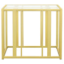 Adri Rectangular Glass Top Side End Table Matte Brass