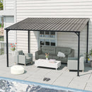 Outdoor Pergola 12' x 8' Galvanized Steel Lean-to Wall-Mounted by HouseOfZazla