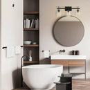 Bunbury 5-Piece "All-in-One" Bathroom Set, Matte Black, 3-Light Vanity Light Combo by LampsUSA