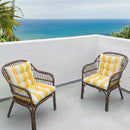 Outdoor Chair Cushions Set of 2, 19 x 19 x 4 Inch Tufted Seat Cushions with Ties by HouseOfZazla
