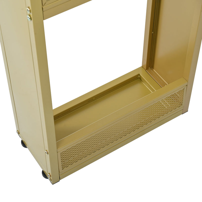 7-Piece Multi-Functional Modern Counter Height Dining Bar Table Set with Open Shelves and 6 Upholstered Stools for Dining Room, Bar and Cafe (White and Green)