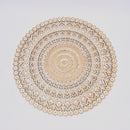 Floral Hand Carved Mandala Round Wall Decor - Brown / Antique White by Unique Piece Furniture