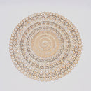 Floral Hand Carved Mandala Round Wall Decor - Brown / Antique White by HouseOfZazla
