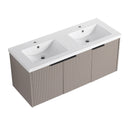 Contemporary Wall Mounted Bathroom Vanity With Resin Double Sink by HouseOfZazla
