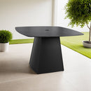 Rounded Square Outdoor Pedestal Dining Table by HouseOfZazla