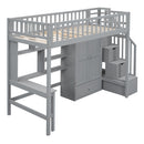 Loft Bed With Bookshelf, Drawers, Desk, And Wardrobe by HouseOfZazla