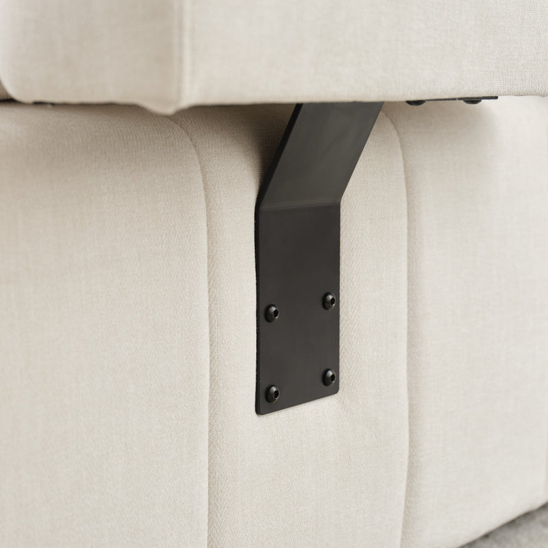 91.73" L-shaped Sofa Sectional Sofa Couch with 2 Stools and 2 Lumbar Pillows for Living Room, Biege