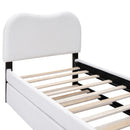 Upholstered Platform Bed With Wood Supporting Feet And Trundle by Unique Piece Furniture