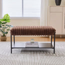 Upholstered Ottoman Coffee Table Foot Rest With Open Storage by Unique Piece Furniture