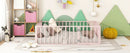 Metal Floor Bed Frame With Fence And Door by HouseOfZazla