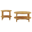 Elliott - 2 Piece Round Coffee And End Table Set - Maple by HouseOfZazla