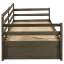 Twin Long 2 Drawer Daybed With Extendable Trundle, Storage Drawers, Fits Standard Mattress - Gray