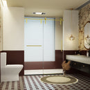 Frameless Single Sliding Shower Doors With Towel Rail & Handle by HouseOfZazla