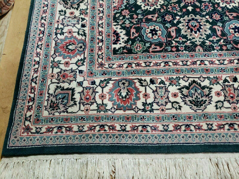 8' X 10' Handmade Indian Oriental Wool Rug Carpet Organic Dye Forest Green Nice