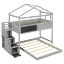 House Style Bunk Bed With Storage Staircase And board by HouseOfZazla