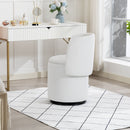 Barrel Chair With Built In Storage, 360° Swivel - Beige by HouseOfZazla