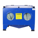 Bench Top Portable Sand Blaster Cabinet Kit 25 Gallon With 80 Psi Capacity - Blue