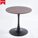 31.5"BLACK AND WALNUT Tulip Table Mid-century Dining Table for 2-4 people With Round Mdf Table Top, Pedestal Dining Table, End Table Leisure Coffee Table