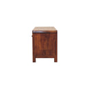 Solid Wood Aspen Media Unit, 3-Drawers, Open Slot, Chestnut