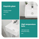 Ceramic Rectangle Wall Mount Bathroom Sink With Single Faucet Hole by HouseOfZazla