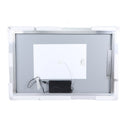 Modern LED Bathroom Vanity Mirror With Aluminum Frame, 45° Beveled Lights, Anti Fog - Silver