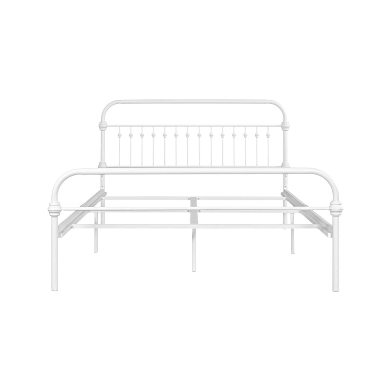 86.4" L X 59.6" W X 44" H Metal Bed Frame Queen Size Standerd Bed Frame - WHITE