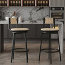Bar Stools Swivel Counter Chairs With Metal Frame Hand Woven Paper Rope Dining Barstools For Kitchen Counter (Set of 2) by HouseOfZazla