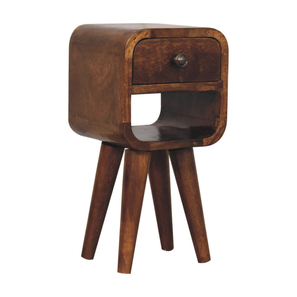 Solid Wood Extra Mini Chestnut Curve Lower Nightstand, photo 3 of 10
