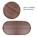 Round Coffee Table With Storage Tray 2 Tier Oval End Tables Wooden Small Side Table For Living Room by HouseOfZazla