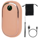 Rechargeable Hand Warmer Electric Hand Heater Portable Reusable Pocket Warmer Power Bank with Digital Display Sunset Light 3 Levels Double-sided Heati