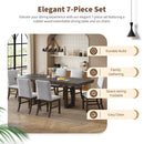 Topmax - 7 Piece Traditional Extendable Dining Table Set With Butterfly Leaf And 6 Upholstered Dining Table Set by HouseOfZazla