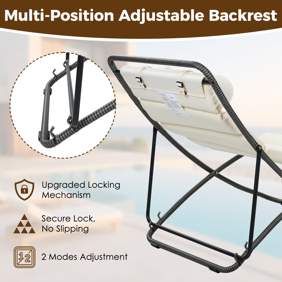 Outdoor Folding Chair With Adjustable Backrest (Set of 2), photo 21 of 28