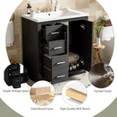 Ceramic Sink Combo, Freestanding Vanity Set With 3 Drawers & Soft Closing Doors by HouseOfZazla