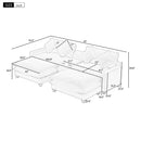 Sectional Sofa Upholstered Sofa With Two Removable Ottoman, Two USB Ports, Two Cup Holders And Large Storage Box For Living Room by HouseOfZazla