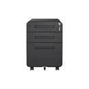 3 Drawer Mobile File Cabinet Under Desk Office, Simple Style Versatile Storage Cabinet For Legal / Letter / A4 Files, 5 Wheel Design Anti-Tilting Cold Rolled Steel Waterproof Moisture-Proof