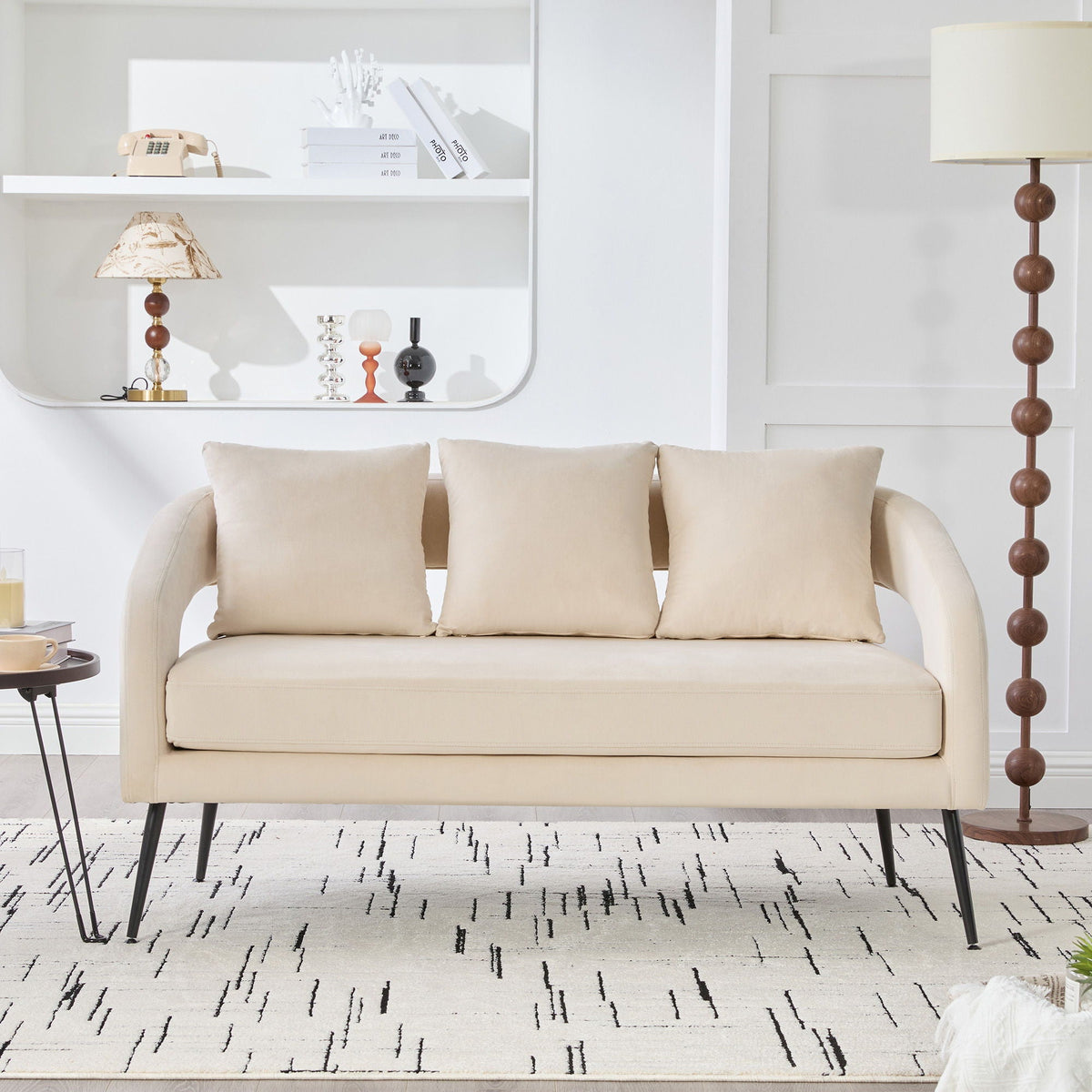 Open Back Loveseat Settee With 3 Pillows, photo 20 of 28