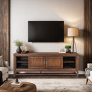 TV Stand Console, For TVs Up To 85", 2 Tone - Brown by HouseOfZazla