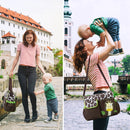Baby Nappy Diaper Bags Mummy Diaper Duffel Shoulder Bags w/ Wipeable Diaper Changing Pad Transparent Bag Travel Tote Handbags For Overnights