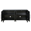 Carved Flower Door Large Storage Cabinet with Metal Handle