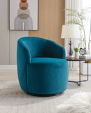 Swivel Accent Armchair Barrel Chair With Powder Coating Metal Ring by HouseOfZazla