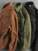 Corduroy Button Up Long Sleeve Jacket
