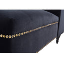 58" Velvet Chaise Lounge, Button Tufted Right Arm Facing Lounge Chair with Nailhead Trim & Solid Wood Legs for Living Room or Office, Sleeper Lounge Sofa (Black)